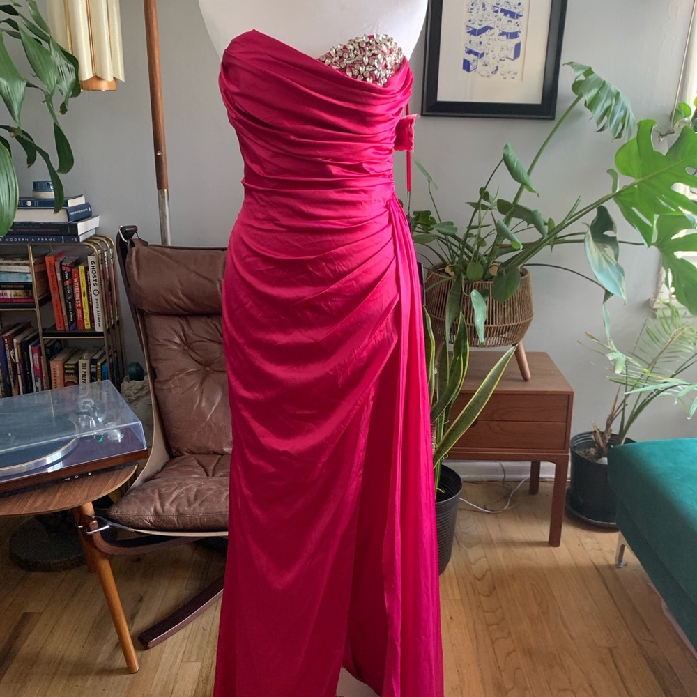 NWT Mac Duggal Pink Strapless Evening Gown